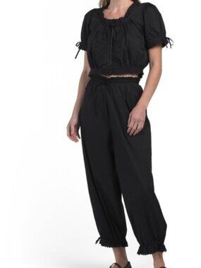 HOUSE OF HARLOW 1960 2pc short sleeve top and cropped pants
